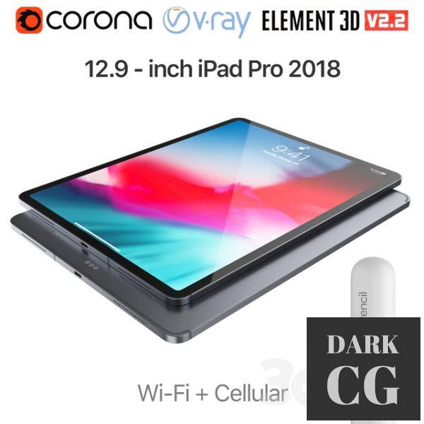3D Model iPad Pro 2018 12 9 inch Wi Fi Cellular