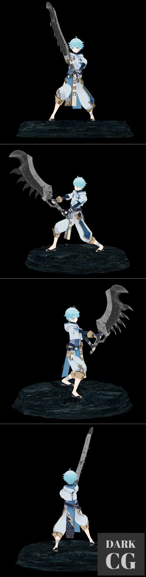 Chongyun Monster Hunter Pose – 3D Print