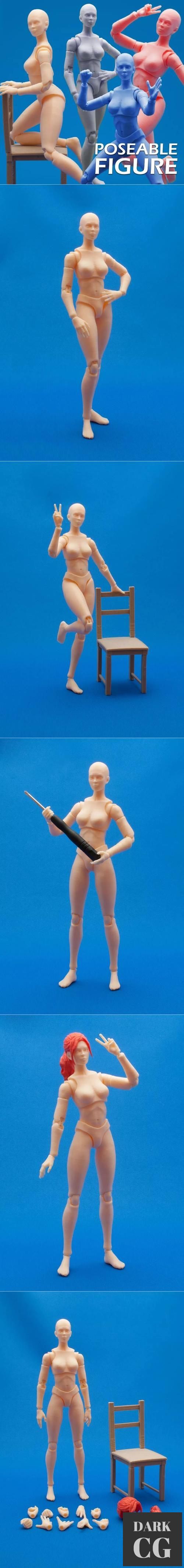 Articulated Poseable Female Figure – 3D Print