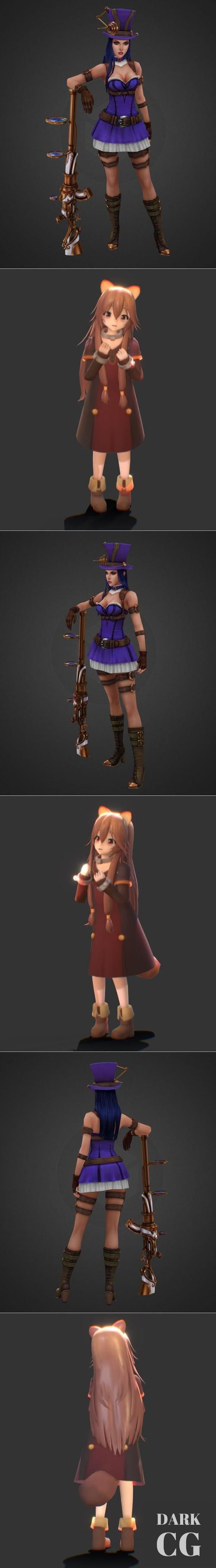 Riot art contest Caitlyn and Raphtalia 1k FOLLOWER – 3D Print