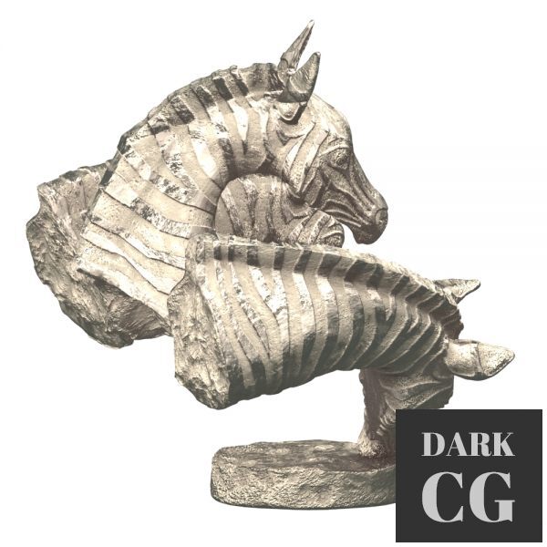 3D Model Hi poly sculpture of a zebra