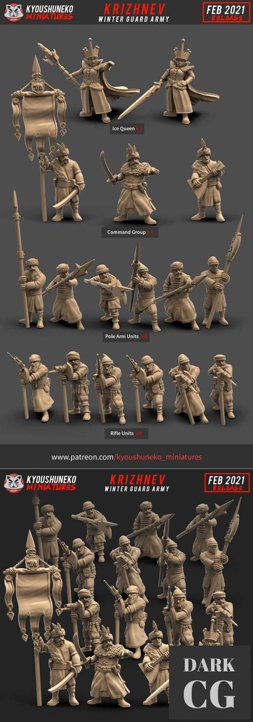 3D Model Kyoushuneko Miniatures Krizhnev Winter Guard Army February 2021 3D Print