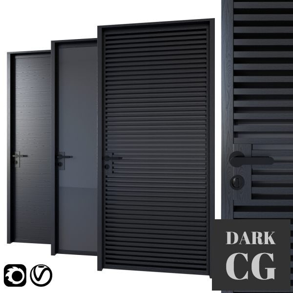 3D Model Black Modern Doors