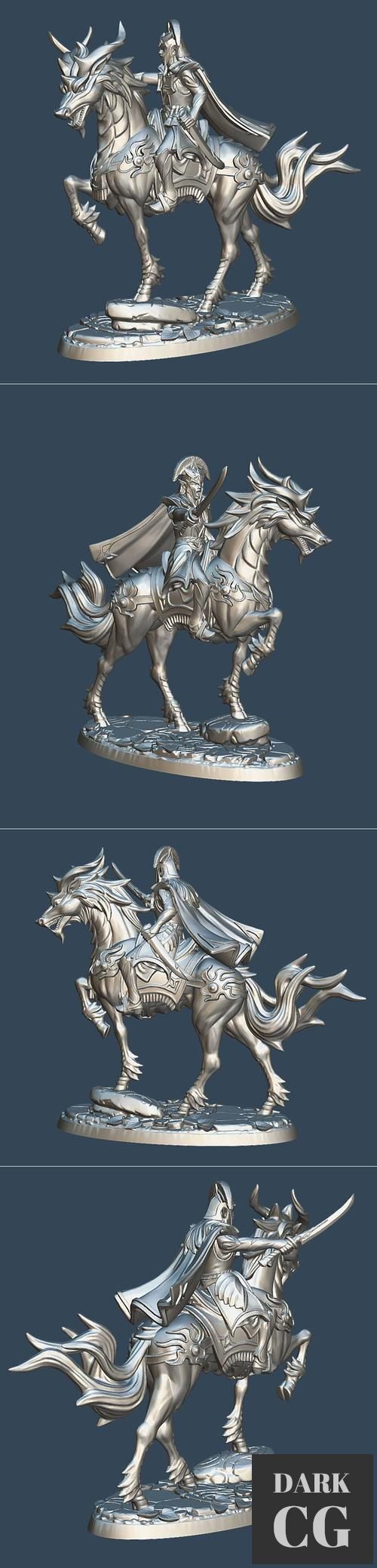 Radiant Elf Prince mounted on Kirin – 3D Print