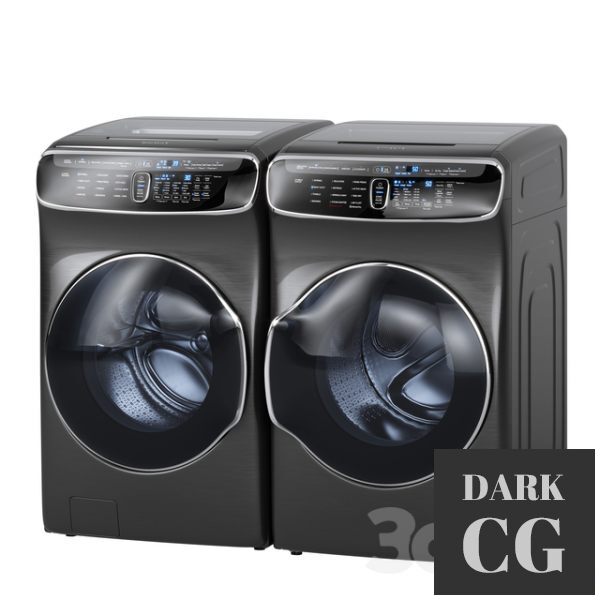 3D Model Samsung FlexWash Washer FlexDry Dryer Laundry