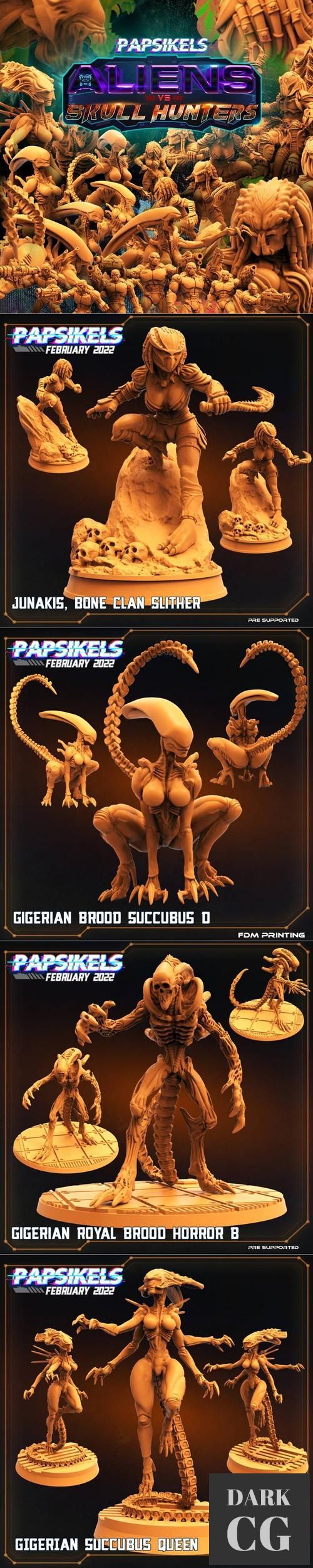 3D Model Papsikels Miniatures Aliens vs Skull Hunters February 2022 3D Print