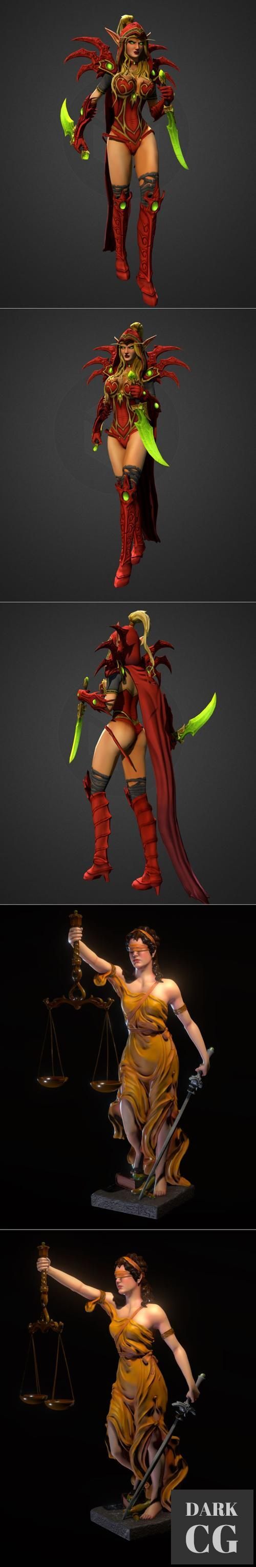 Valeera Sanguinar and Themis in color – 3D Print