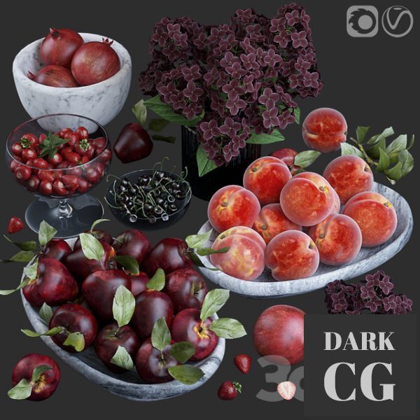 3D Model Fruits Red