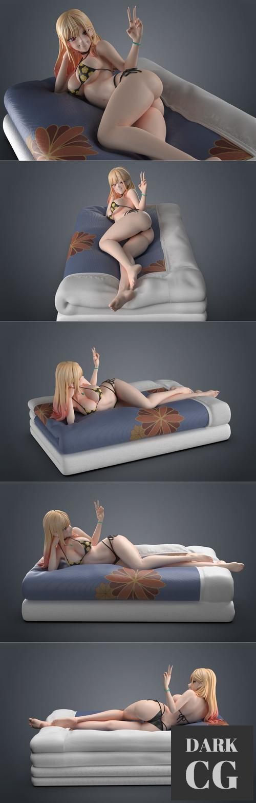 Marin Kitagawa on bed – 3D Print