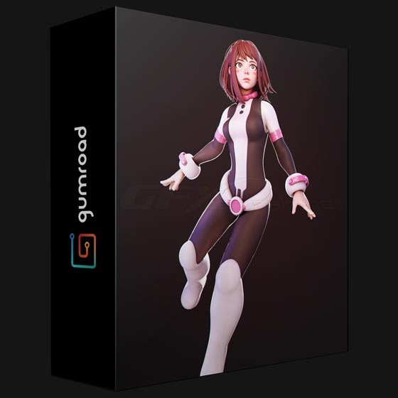 Gumroad Uraraka Ochako Character Creation in Blender