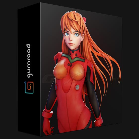 Gumroad Asuka Character Creation in Blender