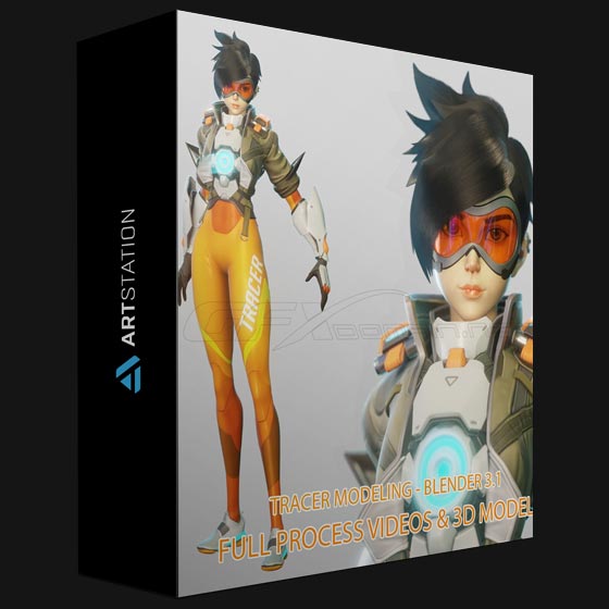 ArtStation Tracer Character Modeling Blender 3 1 Full process videos and 3D models blend format by FlyCat Fly