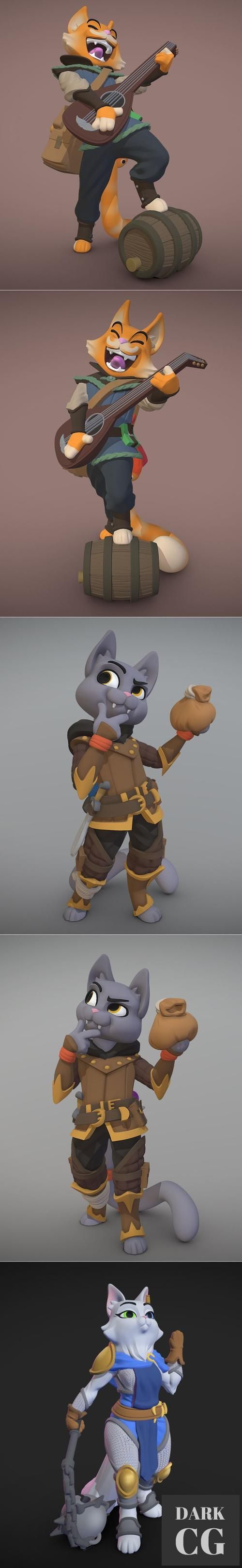 Adventure Cat - Bard, Rogue, Cleric – 3D Print