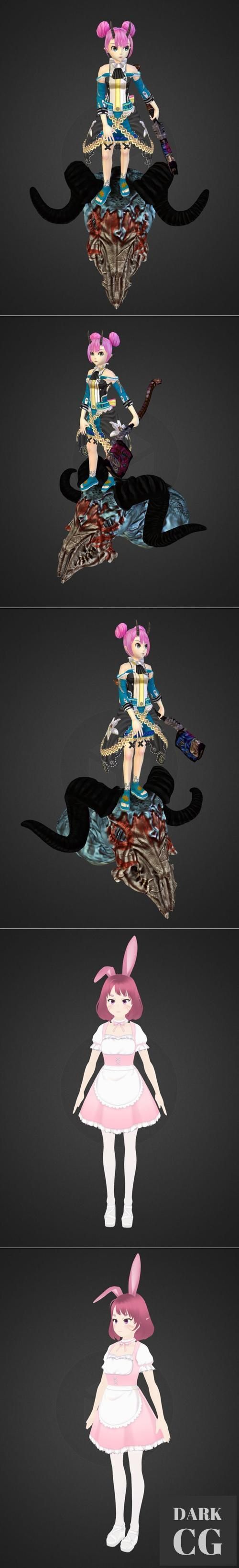 Summoner and Anime Character girl for Blender 10 – 3D Print