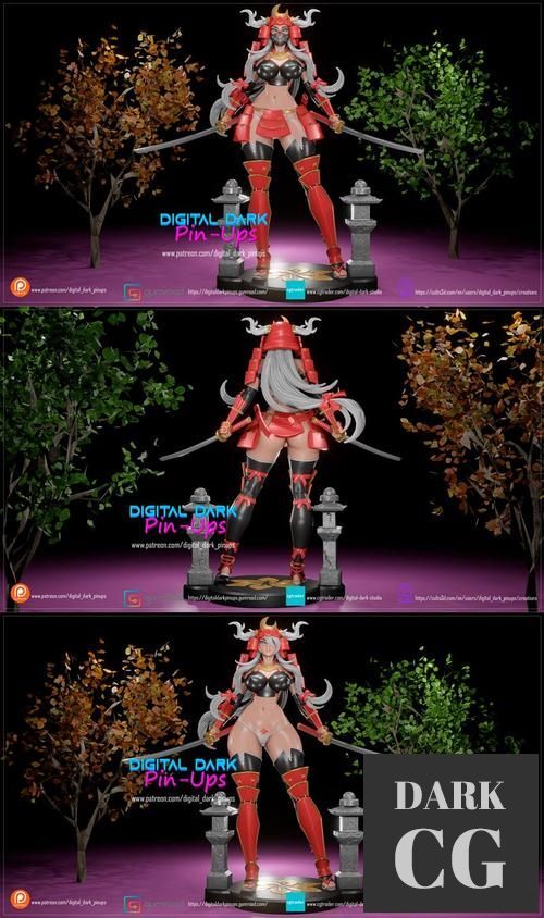 Digital Dark Pin-Ups - Samurai Girl – 3D Print