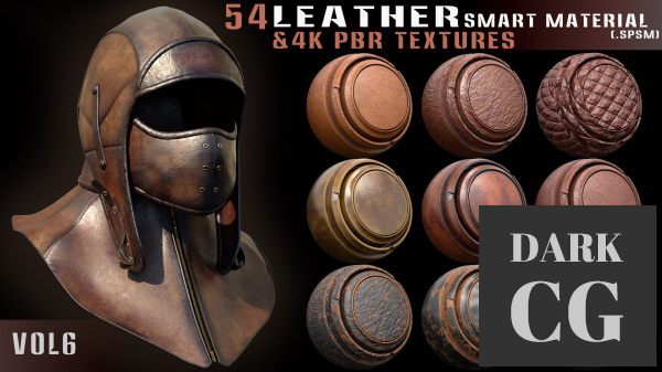 ArtStation – 54 leather smart materials + 4k PBR textures – Vol 6