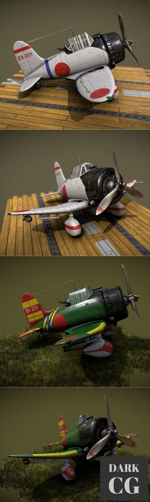 Toon AICHI D3A VAL naval aviation and Toon AICHI D3A VAL Japanese Air Force – 3D Print