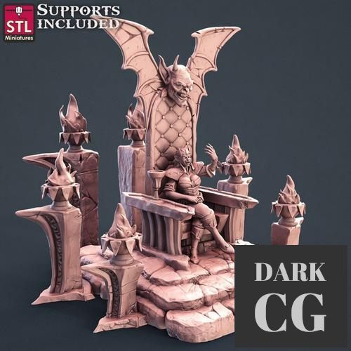 STL Miniatures - Lord Vampire A Seated Throne – 3D Print