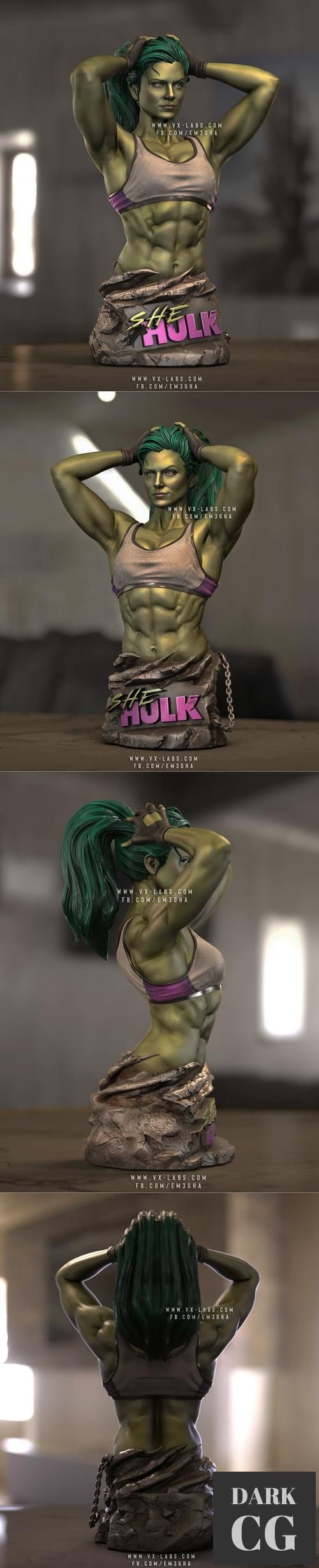 She-Hulk Bust – 3D Print