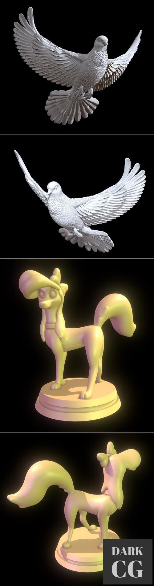3D Model Dove and Dixie Fox and the Hound 2 3D Print
