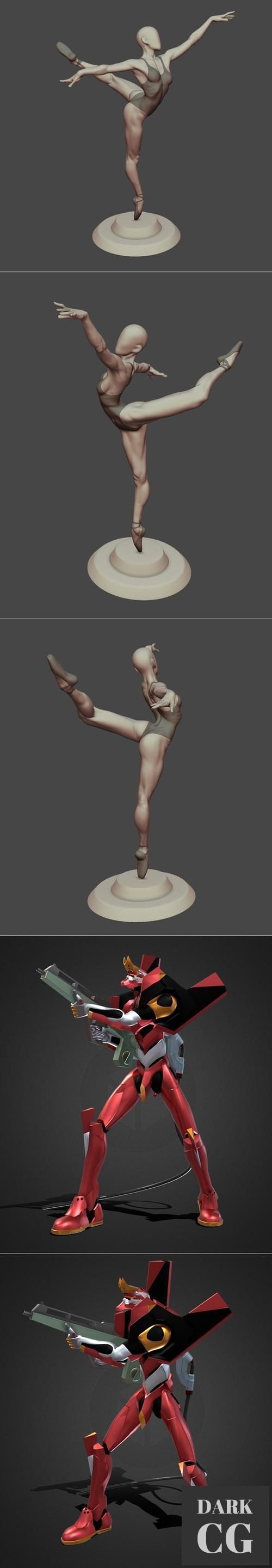 Ballerina and Evangelion Unit 02 – 3D Print