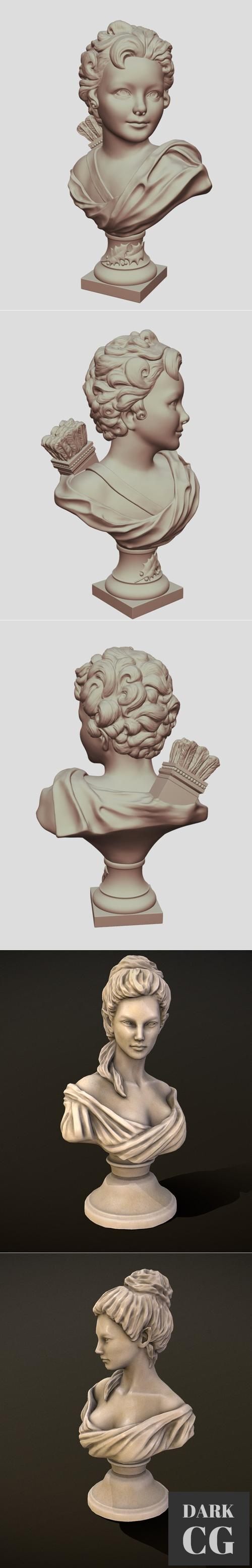 Bust of Cupid and Elven maiden bust – 3D Print