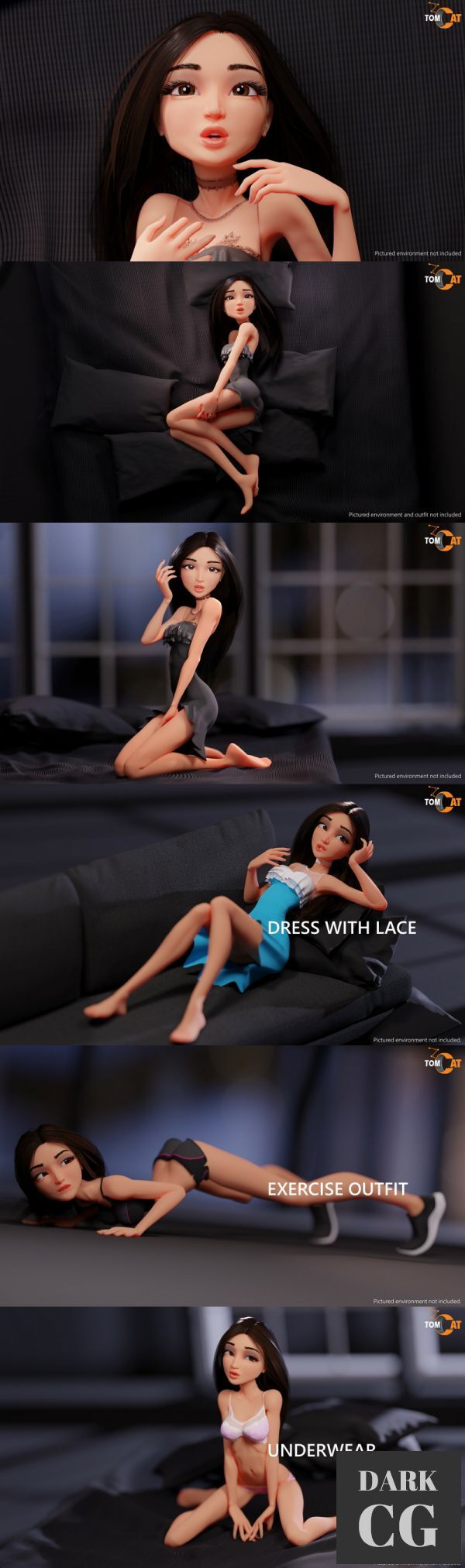 3D Model Ming Mei Rigged Woman Character