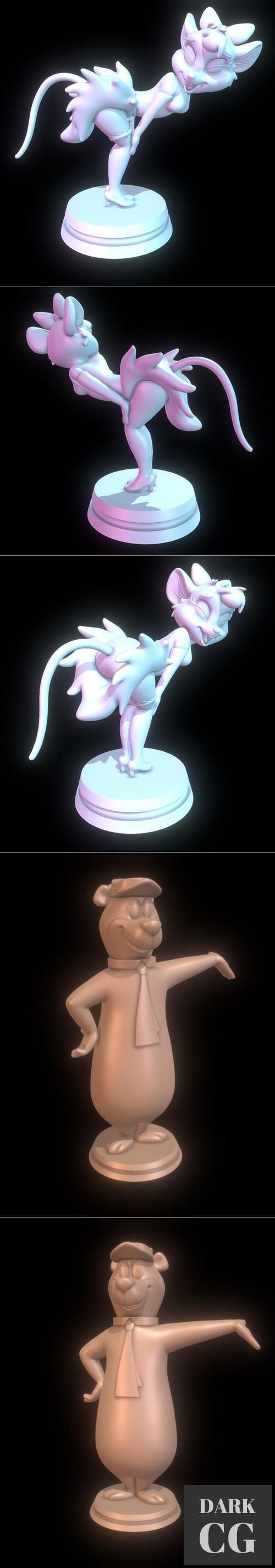 Miss Kitty Mouse and Yogi Bear – 3D Print