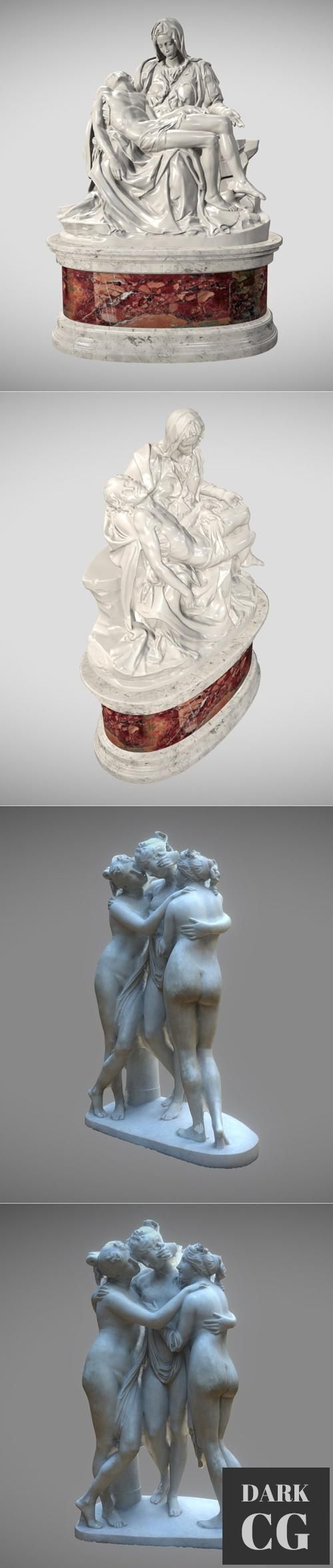 Pieta by Michelangelo and The Three Graces – 3D Print