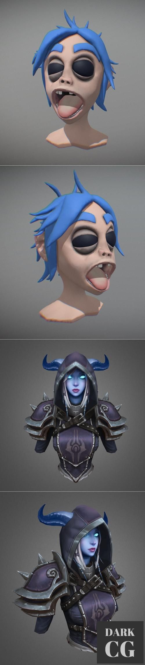 2D Gorillaz Bust and Draenei Murkah – 3D Print