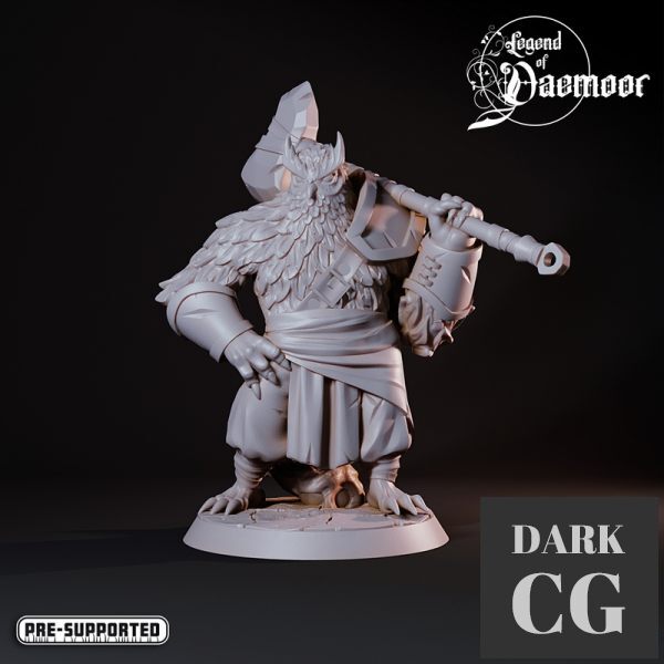 3D Model OwlFolk Barbarian with Axe