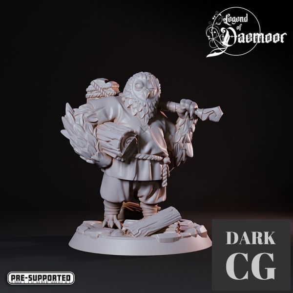 3D Model OwlFolk Woodcutter