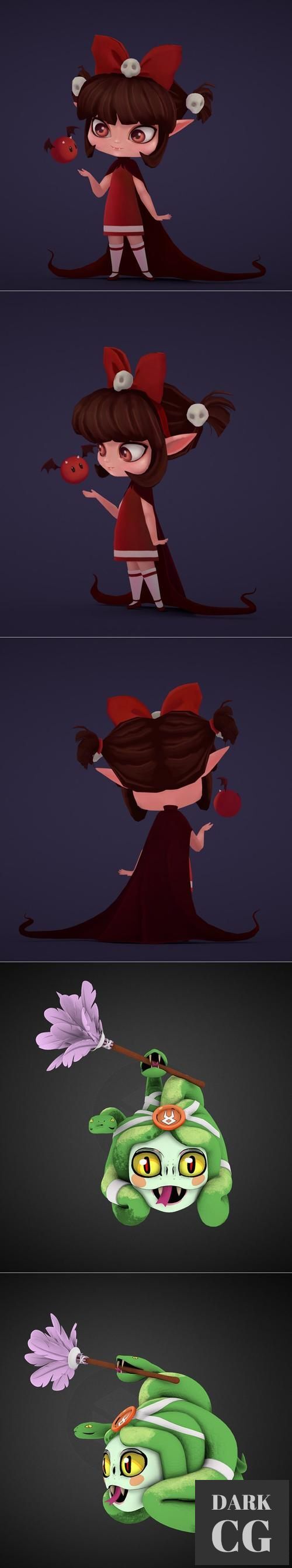 Vampire Girl Model and Dusa From Hades – 3D Print