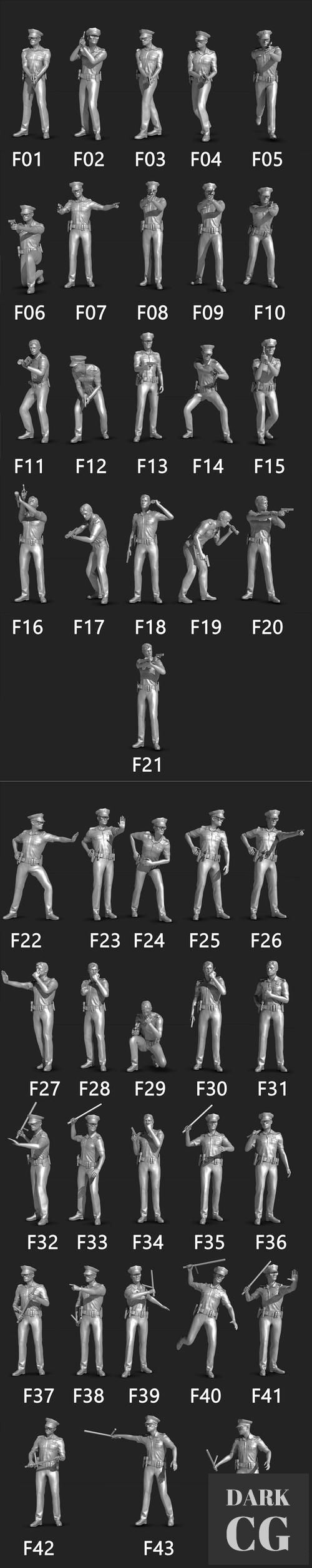 Police Figure Set 01-02 – 3D Print