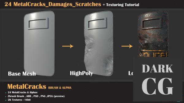 ArtStation 24 MetalCracks Damages Scratches Texturing Tutorial