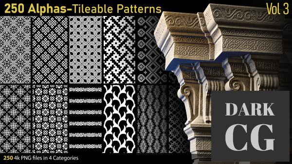 ArtStation 250 Alphas Tileable Patterns Vol3