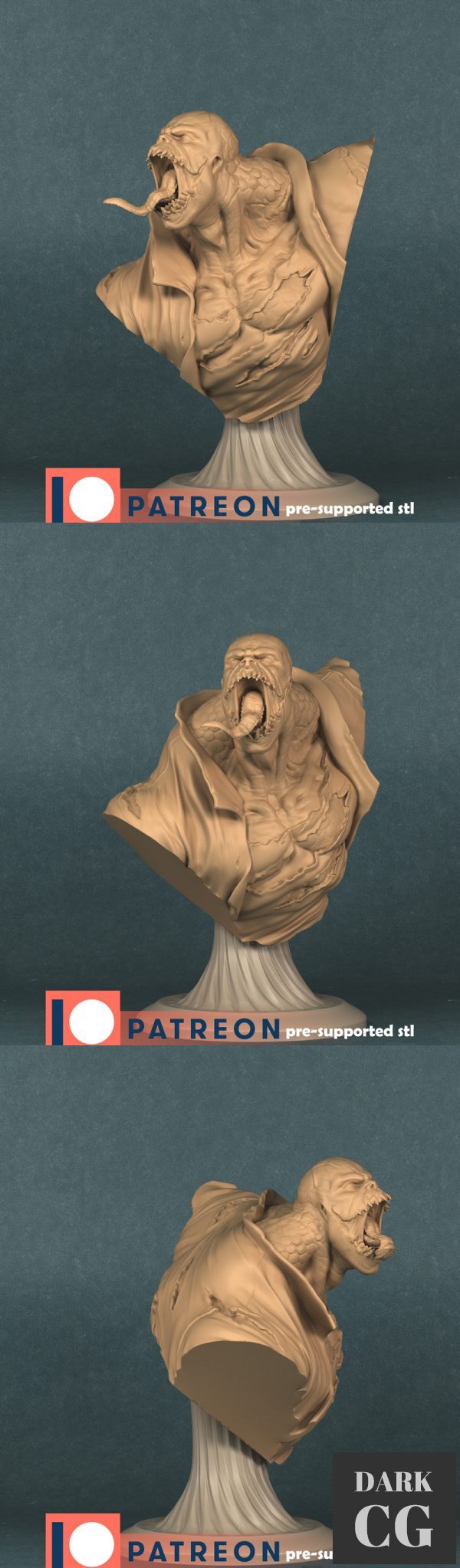 3D Model Lizardman Bust