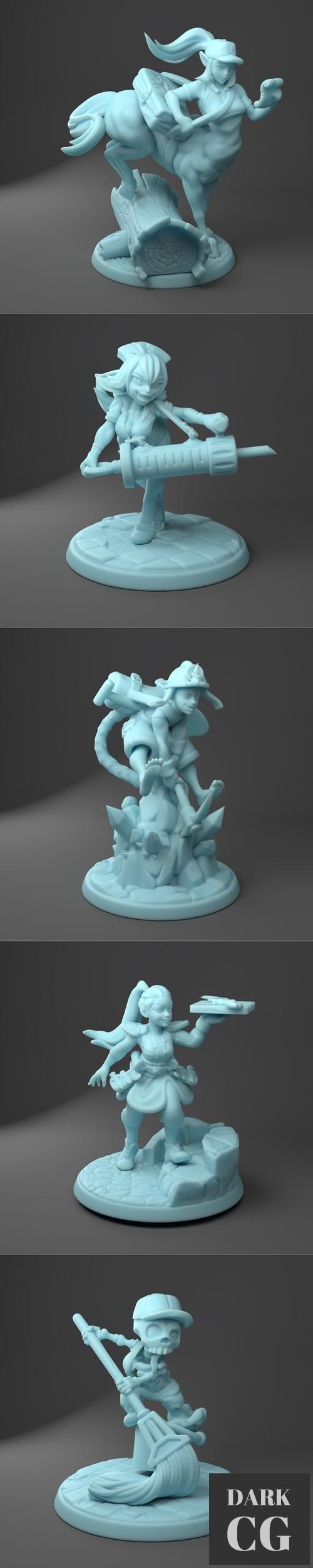 3D Model Twin Goddess Miniatures Pack 3D Print