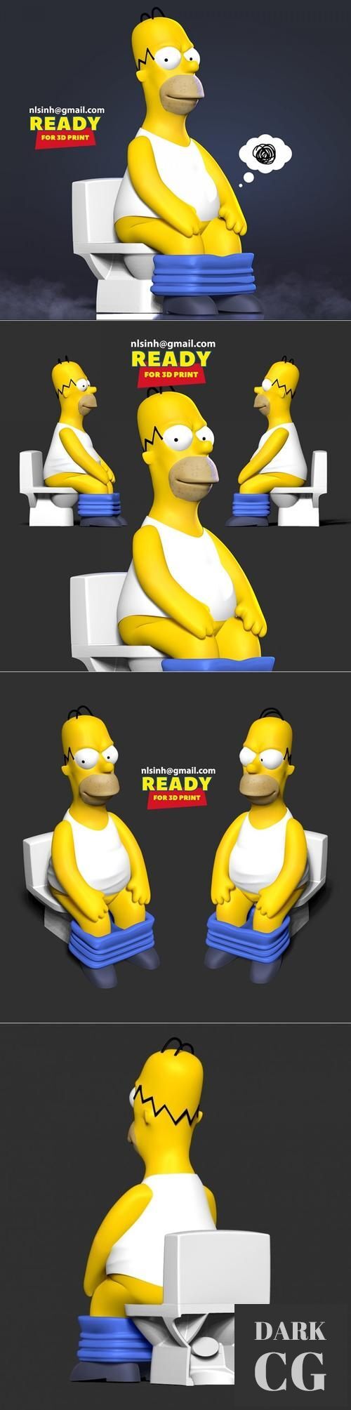 3D Model Homer with a relaxing moment 3D Print