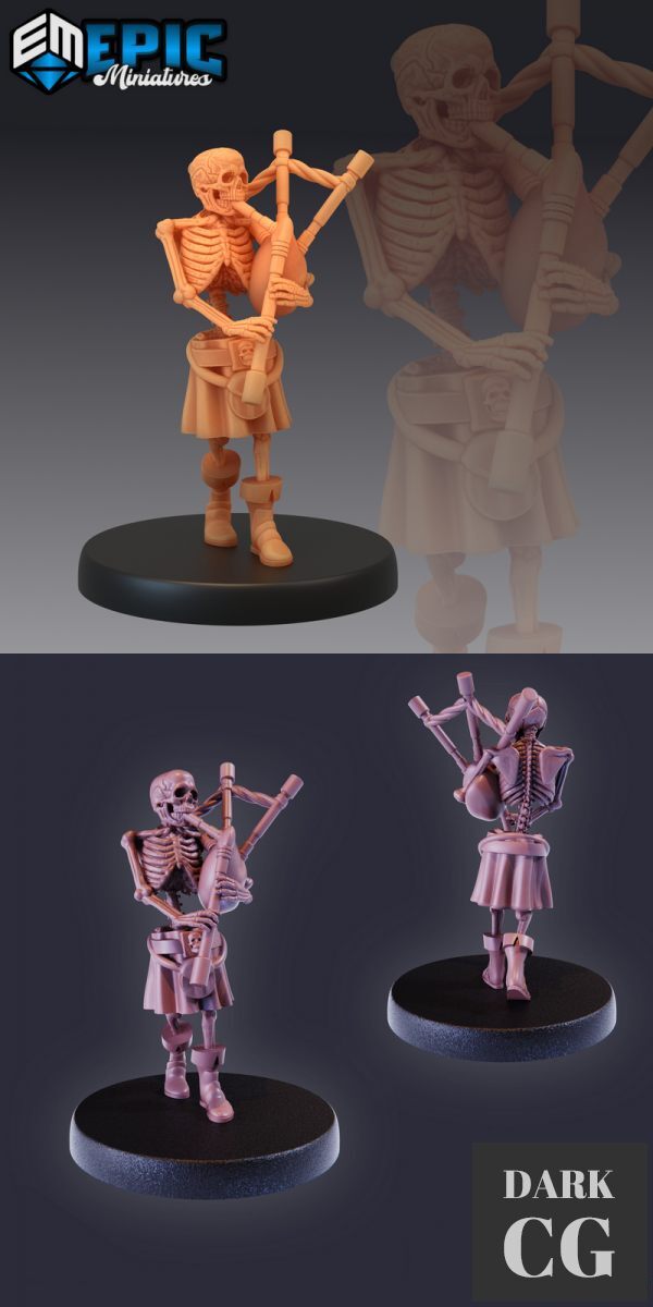 3D Model Skeleton Musician Bagpipes