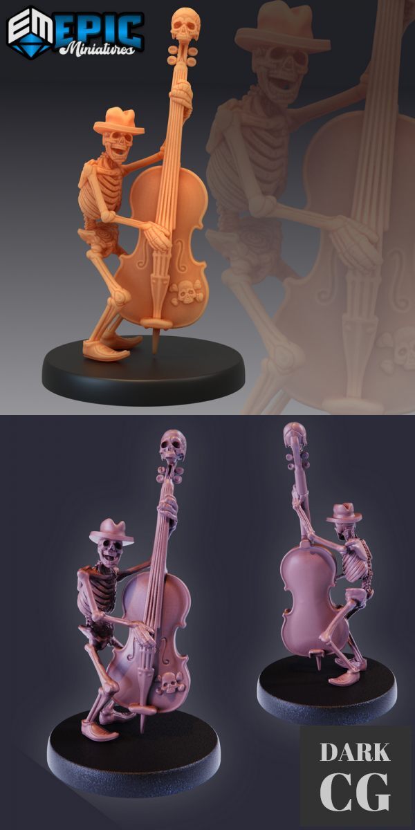 3D Model Skeleton Musician Double Bass
