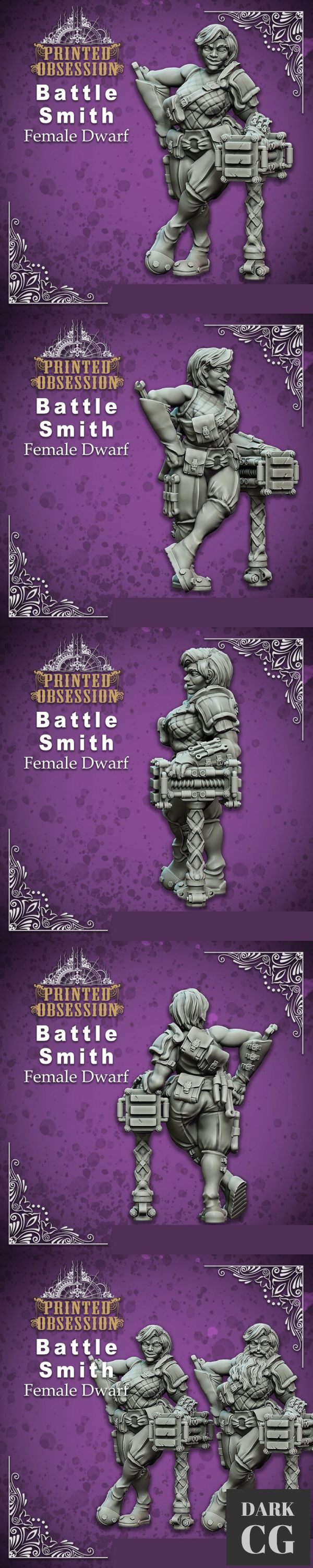 3D Model Battle Smith Female Dwarf