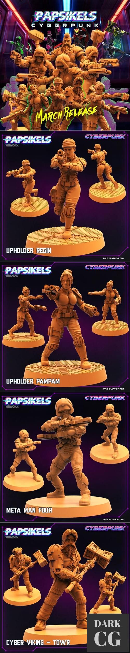 PapSikels Miniatures - Tribes - Cyberpunk Release March 2022 – 3D Print