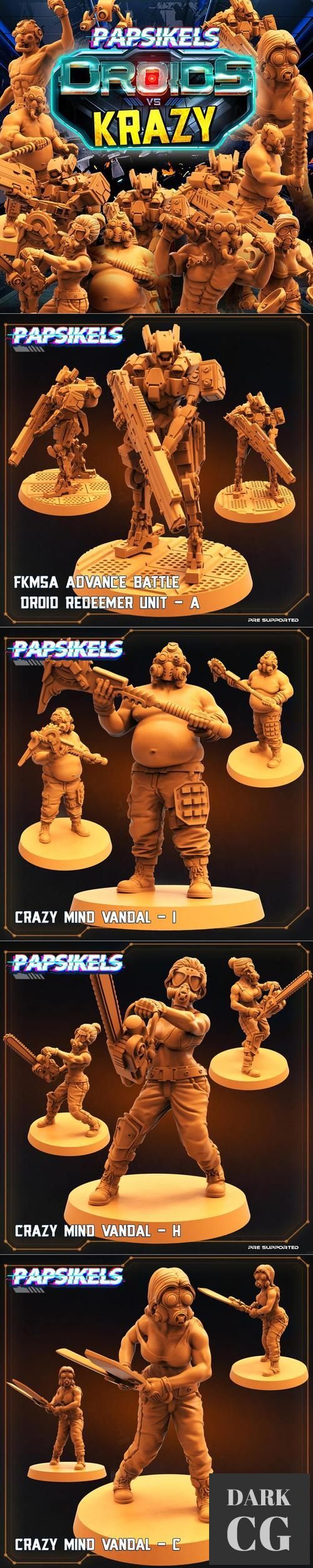 PapSikels Miniatures - Droids and Krazy March 2022 – 3D Print