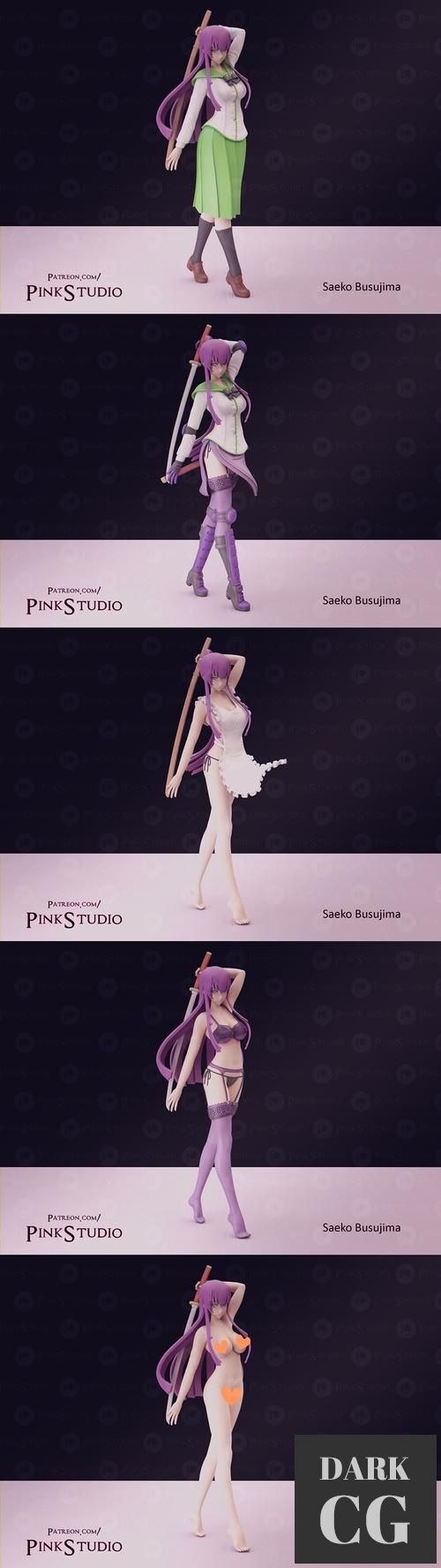 Pink Studio - High School of the dead - Saeko Busujima – 3D Print