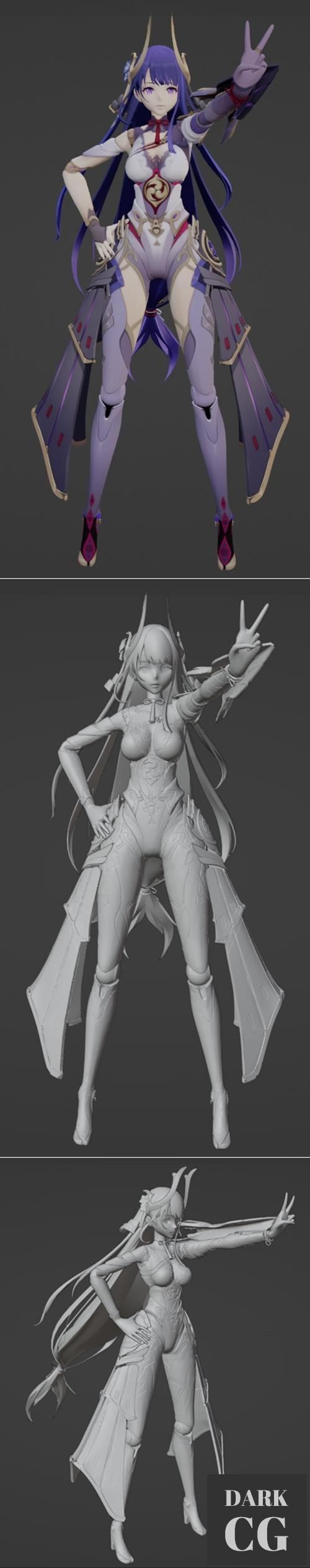 3D Model Genshin Impact Raiden Shogun Boss 3D Print