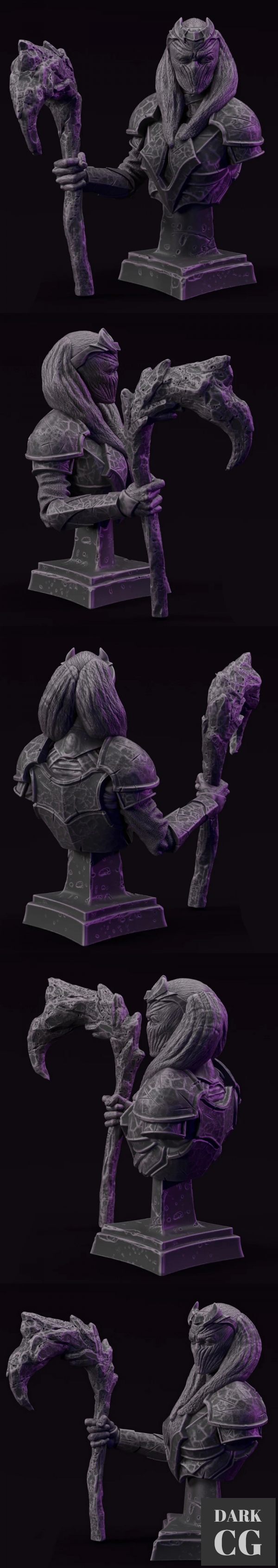 3D Model Ancient Priestess Bust