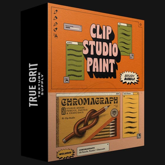 True Grit Texture Supply Clips Studio Brush Bundle V3