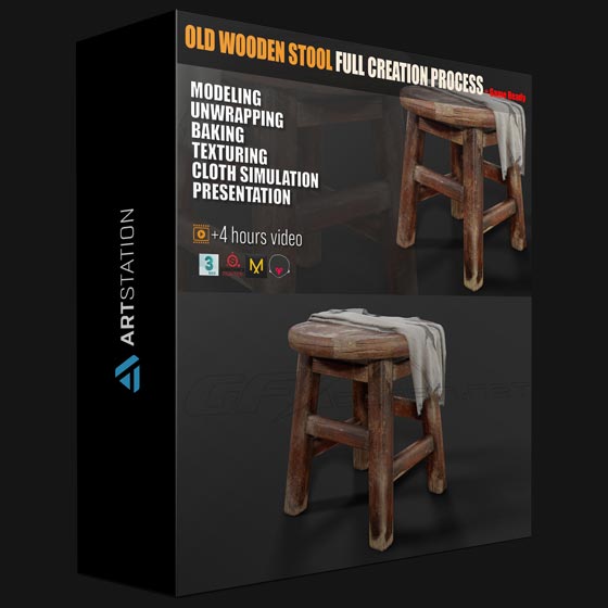 ArtStation Old Wooden Stool Full Creation Process Game Ready by G Pouraskar