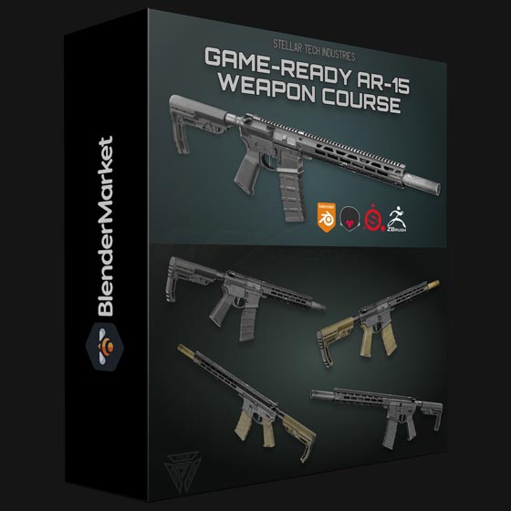 Blender Market Game Ready Ar 15 Weapon Course by StellarWorks